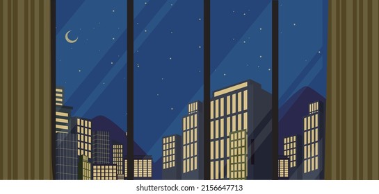 Illusion of the city's night view from the inside