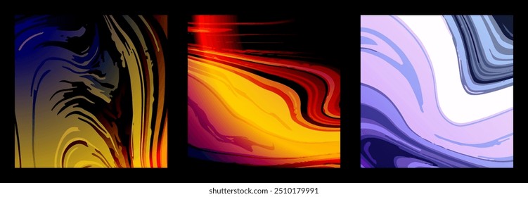 A ilusão de um líquido colorido. Fundo abstrato colorido. A textura de padrões de mármore. Design de interiores, pinturas, capas e ideias criativas