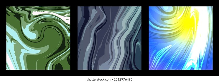 A ilusão de um líquido colorido. Fundo abstrato colorido. A textura de padrões de mármore. Design de interiores, pinturas, capas e ideias criativas