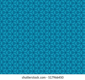 Illusion Cube. Vector illustration. Blue color. For interior, design, wallpaper.