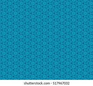 Illusion Cube. Vector illustration. Blue color. For interior, design, wallpaper.