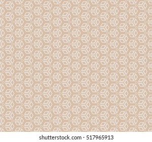 Illusion Cube. Vector illustration. light brown color. For interior, design, wallpaper.
