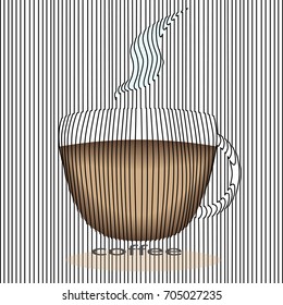Illusion of a cup of coffee / line / logo