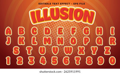 Texto editable de ilusión y efecto de alfabeto con fondo moderno