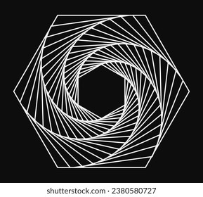 Illusion effect spiral background. Tunnel abstract. Design with neon, stroke, lines and flow. 3D tunnel grid.
