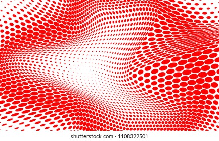 Illusion of halftone of dots abstract background visualization concept.