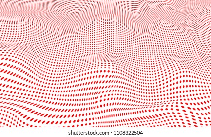 Illusion of halftone of dots abstract background visualization concept.