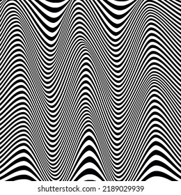 
Illusion lines of movement Curve lines of abstract whith waves black and white