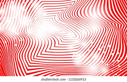 The illusion of the lines in the shape of the hexagon. Abstract background illusion of red white lines background for poster, banner, abstract lines texture. The background is a hexagon with stars and