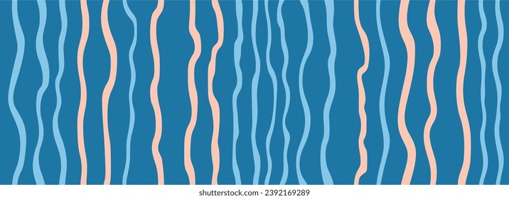 Illusion of motion. Fluid shapes composition. Wave Lines Pattern Abstract Background. Waved pattern. Hand drawn colorful waves. Seamless.