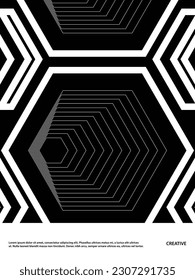 illusion optical polygon shape monochrome style