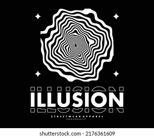 Illusion retro poster and graphic design for t shirt street wear