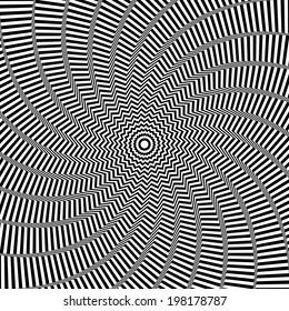 Illusion of rotation movement. Abstract op art background. Vector art.