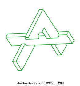 Illusion shape. 3d geometry object. Logo. Optical illusion figure. Sacred geometry. Optical art.