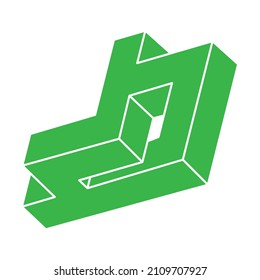 Illusion shape. 3d geometry objects. Optical illusion figure. Sacred geometry. Logo.