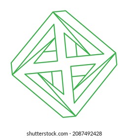 Illusion shape. 3d geometry. Optical illusion figures. Sacred geometry objects. Logo.