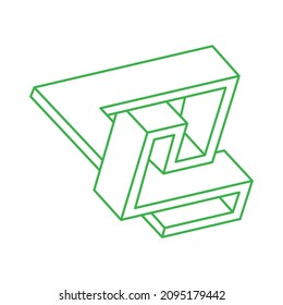 Illusion shape. 3d geometry. Optical illusion figure. Sacred geometry logo.