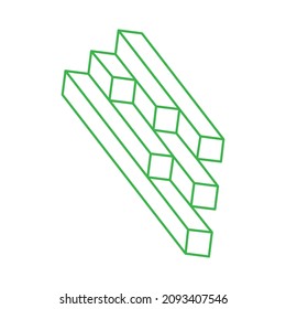 Illusion shapes. 3d geometry logo. Optical illusion figures. Sacred geometry objects.