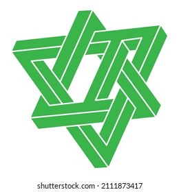 Illusion shapes. 3d geometry logo. Optical illusion figures. Sacred geometry objects.