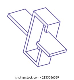 Illusion shapes. 3d geometry logo. Optical illusion figures. Sacred geometry.