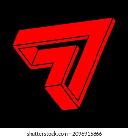 Illusion shapes. 3d geometry object. Optical illusion figures. Sacred geometry logo.