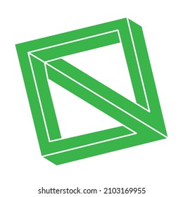 Illusion shapes. 3d geometry object. Optical illusion figures. Sacred geometry logo.