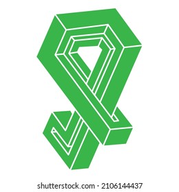 Illusion shapes. 3d geometry object. Optical illusion figure. Sacred geometry. Logo.