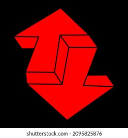 Illusion shapes. 3d geometry objects. Modern logo. Optical illusion figures. Sacred geometry. Optical art.