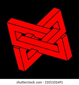 Illusion shapes. 3d geometry objects. Logo. Optical illusion figures. Sacred geometry. Optical art.