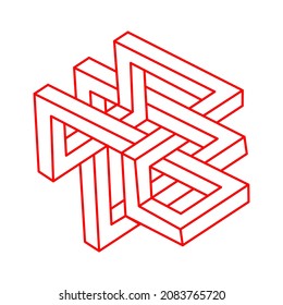 Illusion shapes. 3d geometry. Optical illusion figure. Logo. Sacred geometry objects.