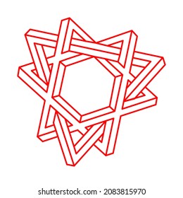 Formas de ilusión. Geometría 3d. Figuras de ilusión óptica. Geometría sagrada. Logotipo.