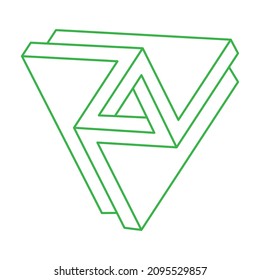 Illusion shapes. 3d geometry. Optical illusion figure. Sacred geometry. Logo.