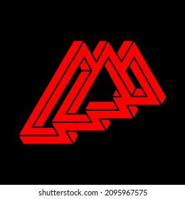 Illusionsformen. 3D-Geometrie. Optische Illusionsfigur. Modernes Logo. Heilige Geometrie.