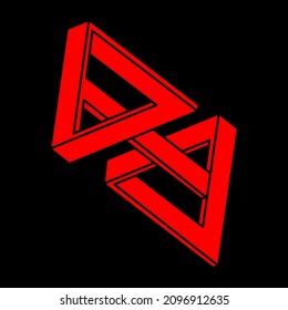 Illusion shapes. 3d geometry. Optical illusion figure. Sacred geometry logo.