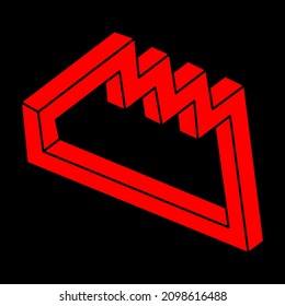 Illusion shapes. 3d geometry. Optical illusion figure. Sacred geometry logo.