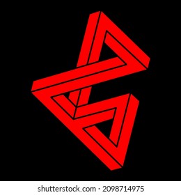 Formas de ilusión. Geometría 3d. Figuras de ilusión óptica. Objetos sagrados de geometría. Logotipo.