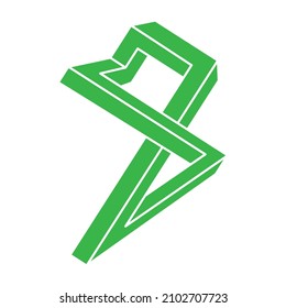 Illusionsformen. 3D-Geometrie. Optische Illusionsfigur. Sacred Geometry Logo.