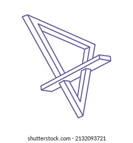 Illusion shapes. 3d geometry. Optical illusion figures. Sacred geometry objects.