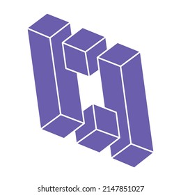 Illusion shapes. 3d geometry. Optical illusion figures. Sacred geometry.