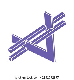 Illusion shapes. 3d geometry. Optical illusion figure. Sacred geometry. Logo.