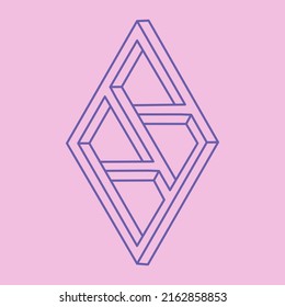Illusion shapes. 3d geometry. Optical illusion figures. Sacred geometry. Abstract Logo.