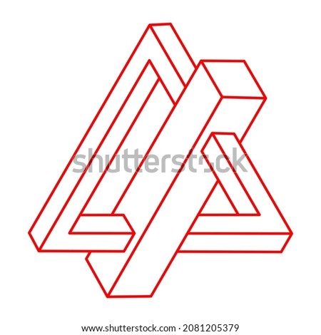 Illusion shapes. 3d geometry. Optical illusion figures. Sacred geometry.