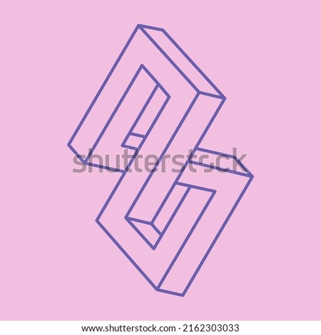 Illusion shapes. 3d geometry. Optical illusion figures. Sacred geometry. Logo.