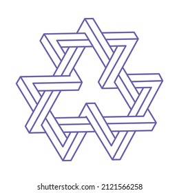 Formas de ilusión. Tatuaje de geometría 3d en color muy peri de moda 2022. Figuras de ilusión óptica. Geometría sagrada. Logotipo.