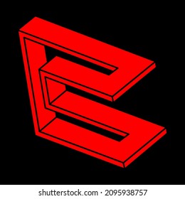 Illusionsformen. 3d moderne Geometrie. Optische Illusionszahlen. Sacred Geometry Logo.