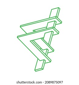 Illusion shapes. Logo. 3d geometry. Optical illusion figures. Sacred geometry objects.