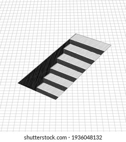 illusion of the sheet of paper and the ladder