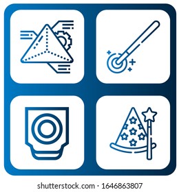 illusion simple icons set. Contains such icons as Geometry, Magic wand, Trackball, Wizard, can be used for web, mobile and logo