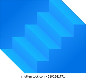 Illusion Stairs. Blue Stairs Vector Logo Icon. Stairs Logo. Illusion Art