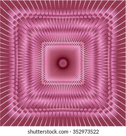 Illusion. Three-dimensional image stretching into the distance. Gradient vector picture.